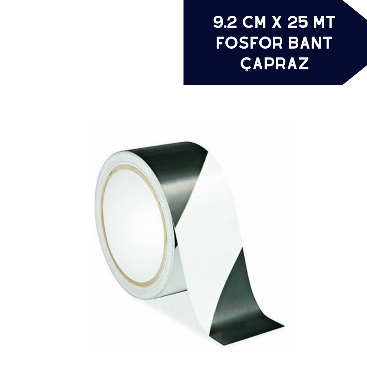 FOSFOR BANT ÇAPRAZ 9.2CMX25M BEYAZ SİYAH KOD:2406106