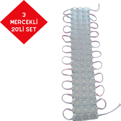 PARMAK LED 12V LAMBA 3 MERCEKLİ CAMLI BEYAZ KOD:0409928