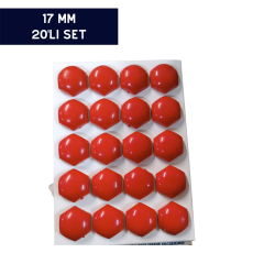 BİJON KAPAĞI RENKLİ KIRMIZI 17MM 20'Lİ SET KOD:N142