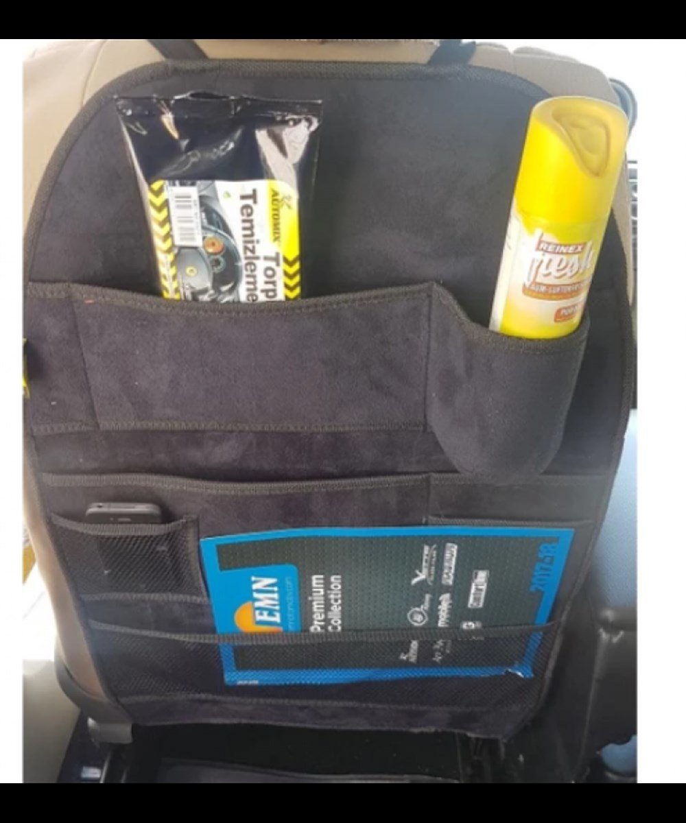 KOLTUK ARKASI ORGANİZER SÜET SİYAH KOD:43636