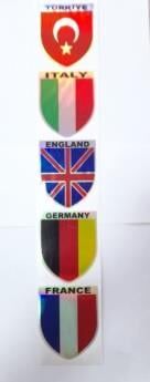 ÇIKARTMA HOLOGRAM ÜLKE BAYRAK 1258