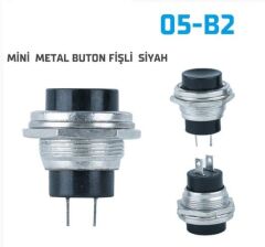 MİNİ METAL BUTON FİŞLİ SİYAH  10 LU 05-B2
