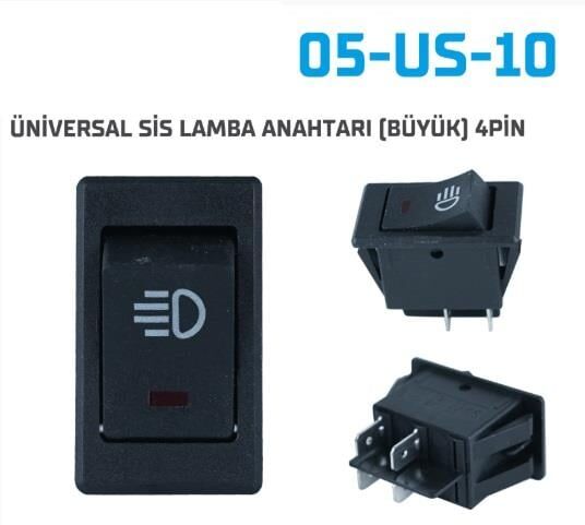 MİNİ ANAHTAR ÜNİVERSAL SİS LAMBA (BÜYÜK) 4PİN 05-US-10