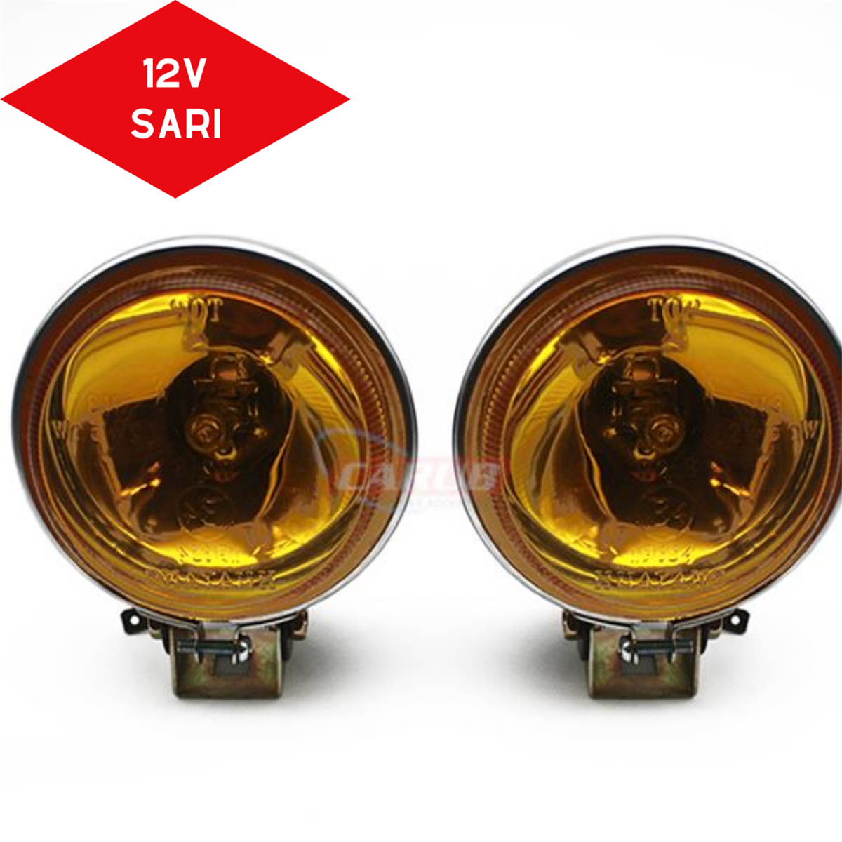 SİS LAMBASI OBEN YUVARLAK 12V 9CM SARI TAKIM KOD:3016003