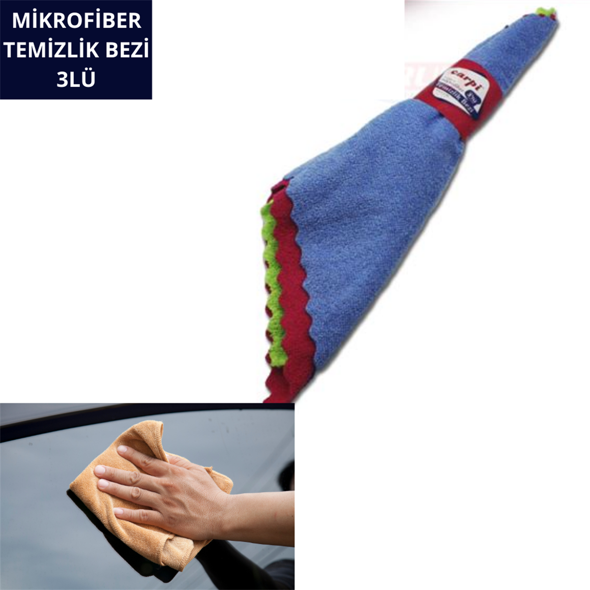 MİKROFİBER TEMİZLİK BEZİ SU YAĞ EMİCİ 3LÜ KOD:2420122