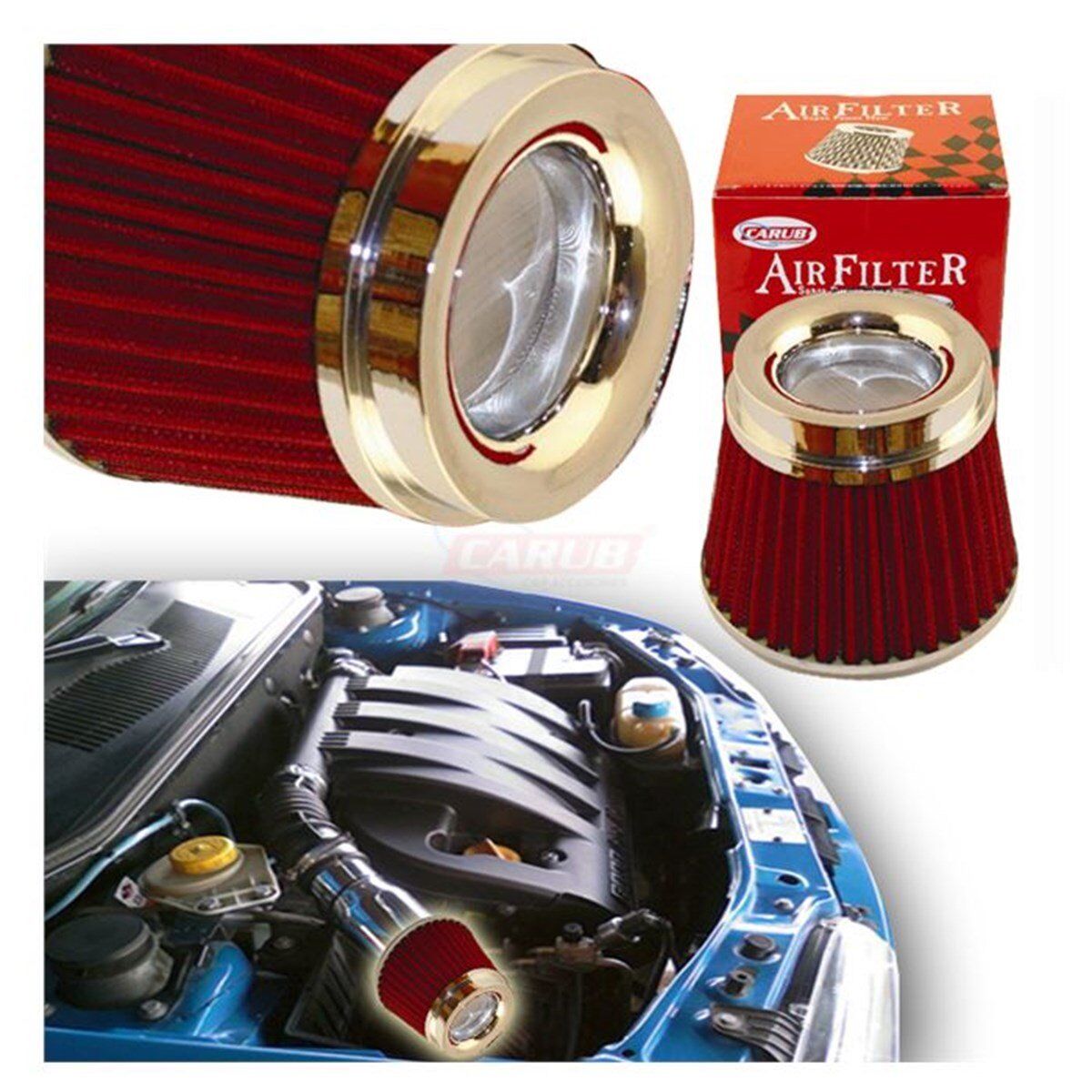 HAVA FİLTRESİ 2 APARATLI KROM-KIRMIZI KOD:4686301