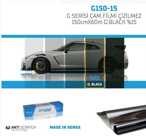 CAM FİLMİ ÇİZİLMEZ 150CMX60M D.BLACK  SENTİNEL KOD:G150-15