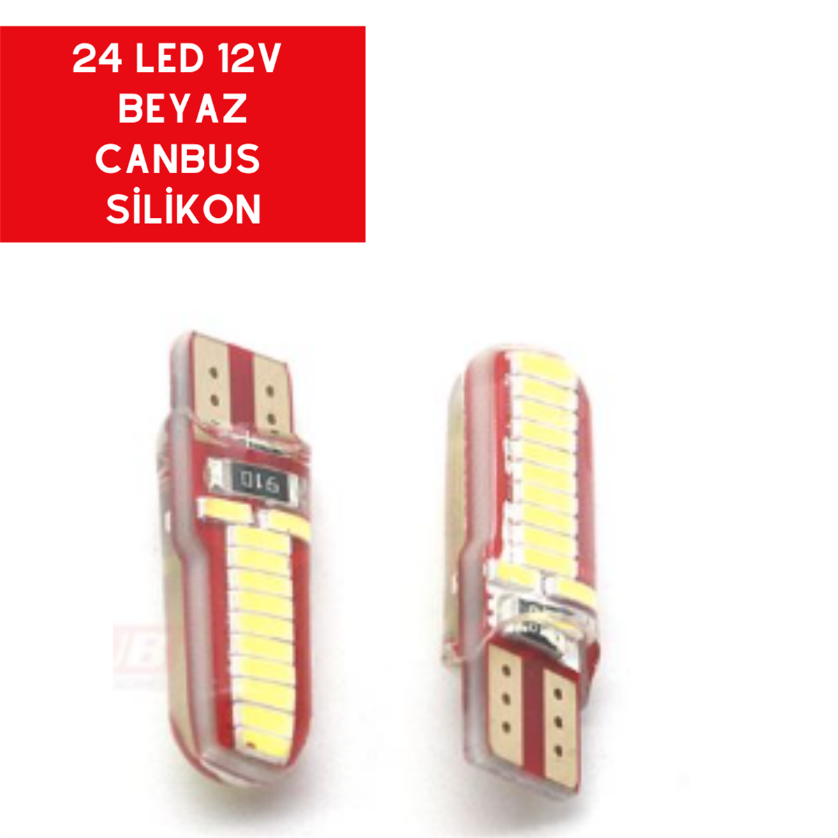 T10 AMPUL 12V 8W 24 LED SDM SİLİKON BEYAZ KOD:0405541