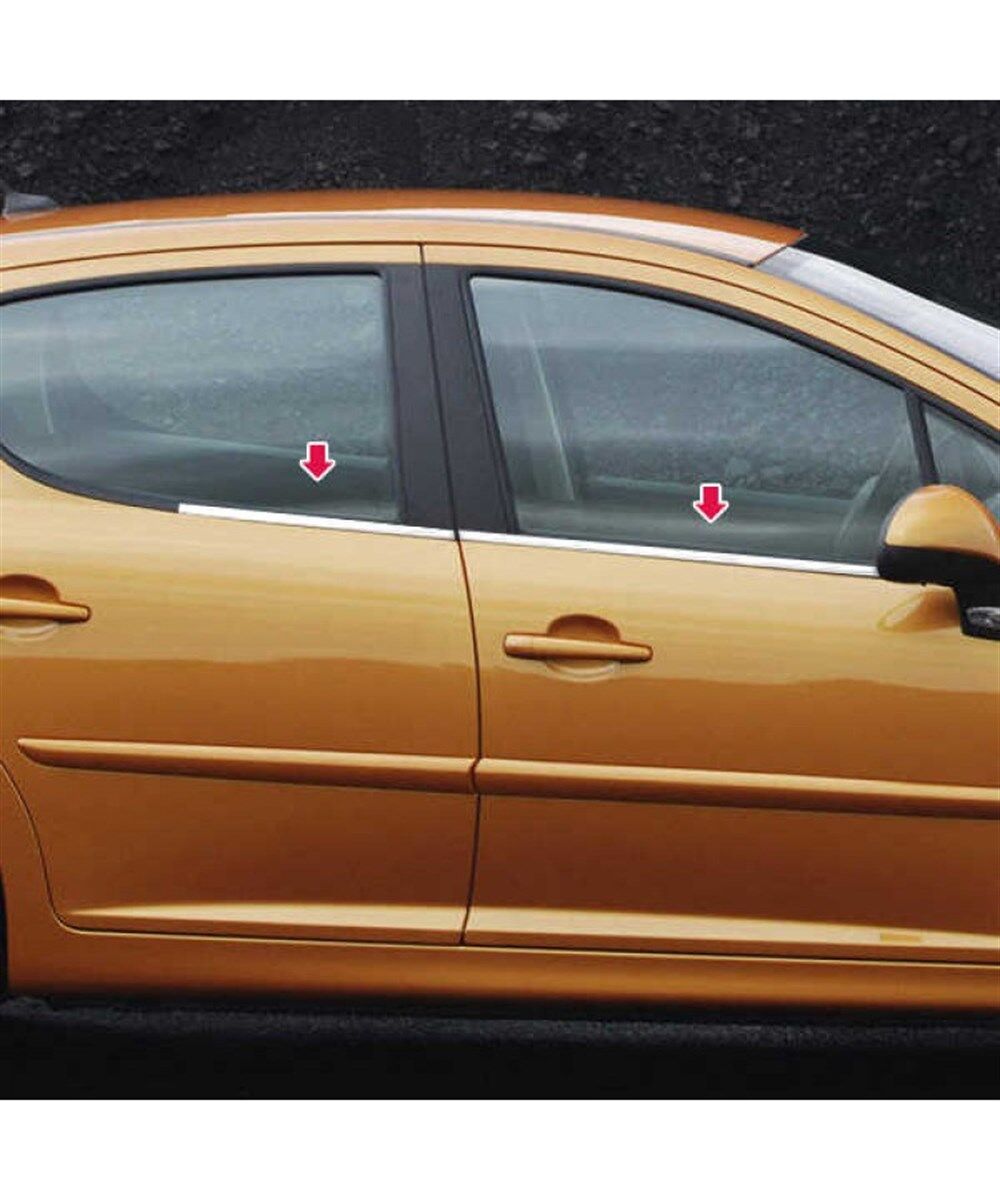 CAM ÇITASI KROMU PEUGEOT 207 4 PARÇA KOD:K00227