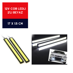 GÜNDÜZ LEDİ BEYAZ 12V 17CMX1,5CM İNCE SÜPER PARLAK SİYAH ÇERÇEVE KOD:4322731