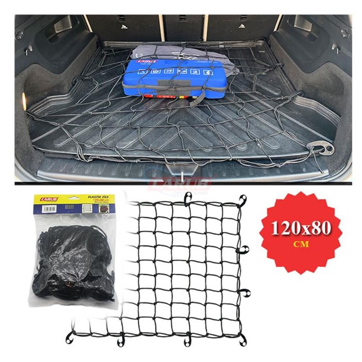 BAGAJ FİLESİ ELASTİK 120X80 CM SİYAH KOD:4620625