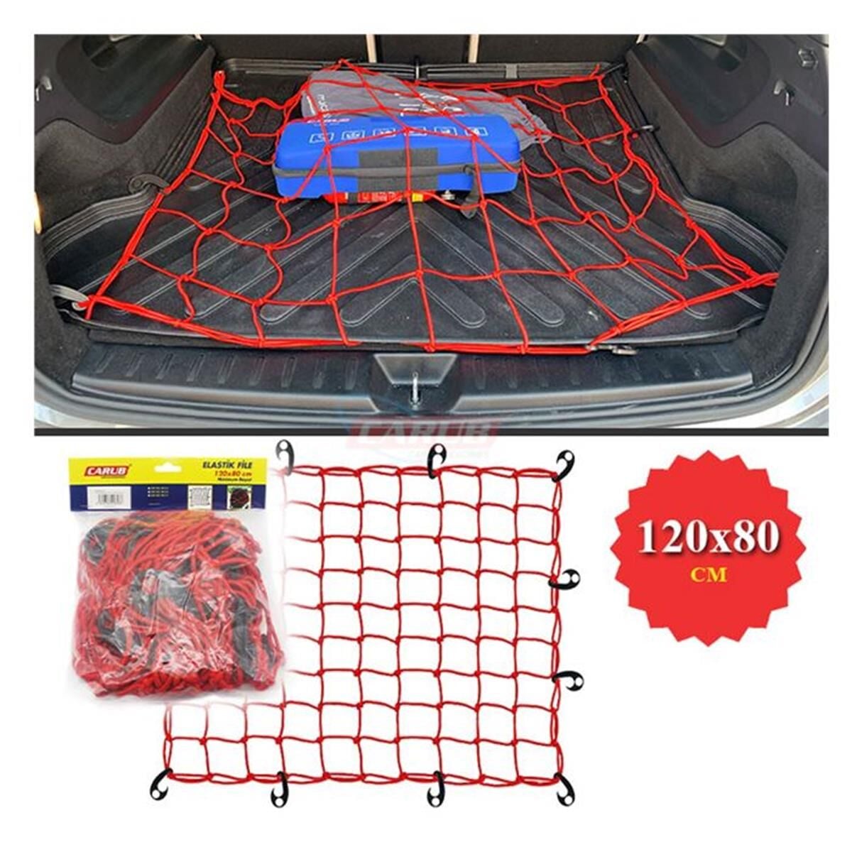 BAGAJ FİLESİ ELASTİK 120X80 CM KIRMIZI KOD:4620626