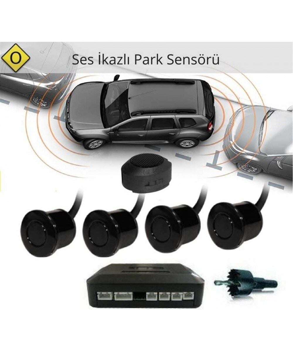 PARK SENSÖRÜ BUZZERLİ BEYAZ BİP SES İKAZLI 4 GÖZLÜ KOD:SPB3W
