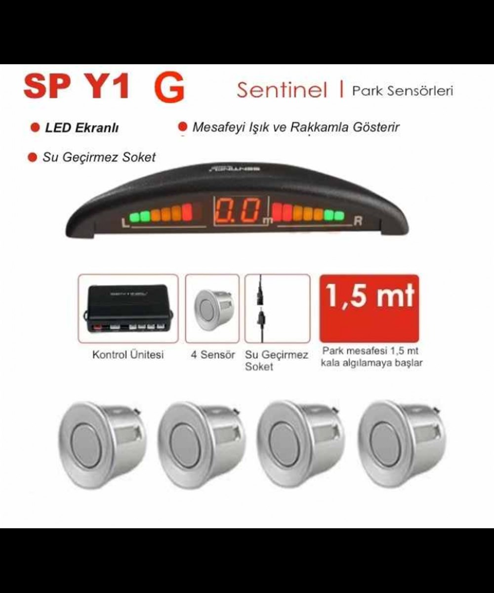 PARK SENSÖRÜ MESAFE GÖSTEREN EKRANLI GRİ KOD:SPY1G