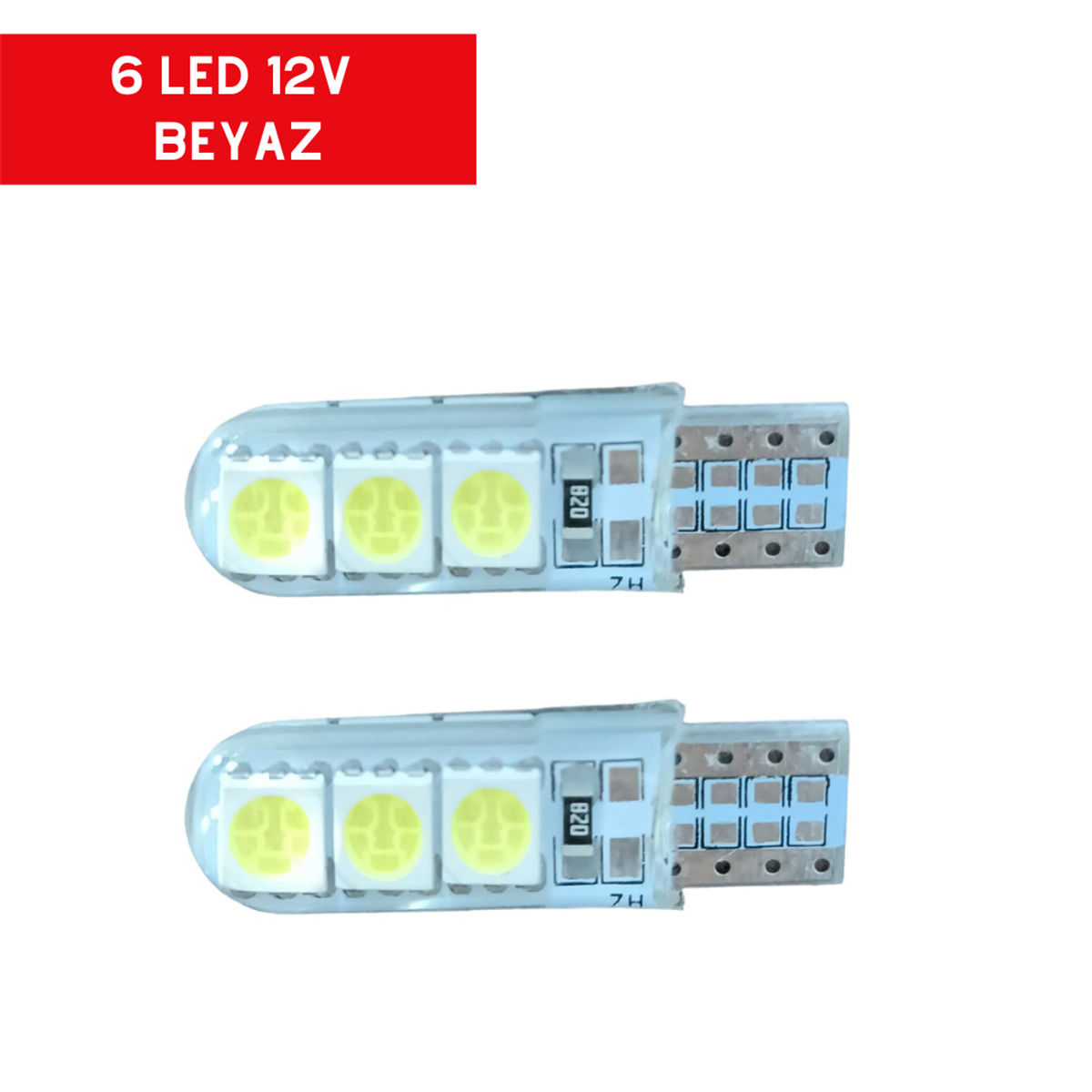 T10 AMPUL 12V BEYAZ 6 SDM 5050 TAKIM KOD:KGN4508075