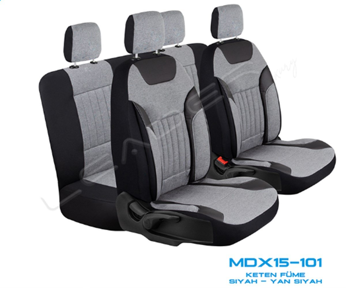 KOLTUK KILIFI KETEN EDİTİON FERMUARLI FÜME KOD:MDX15-101