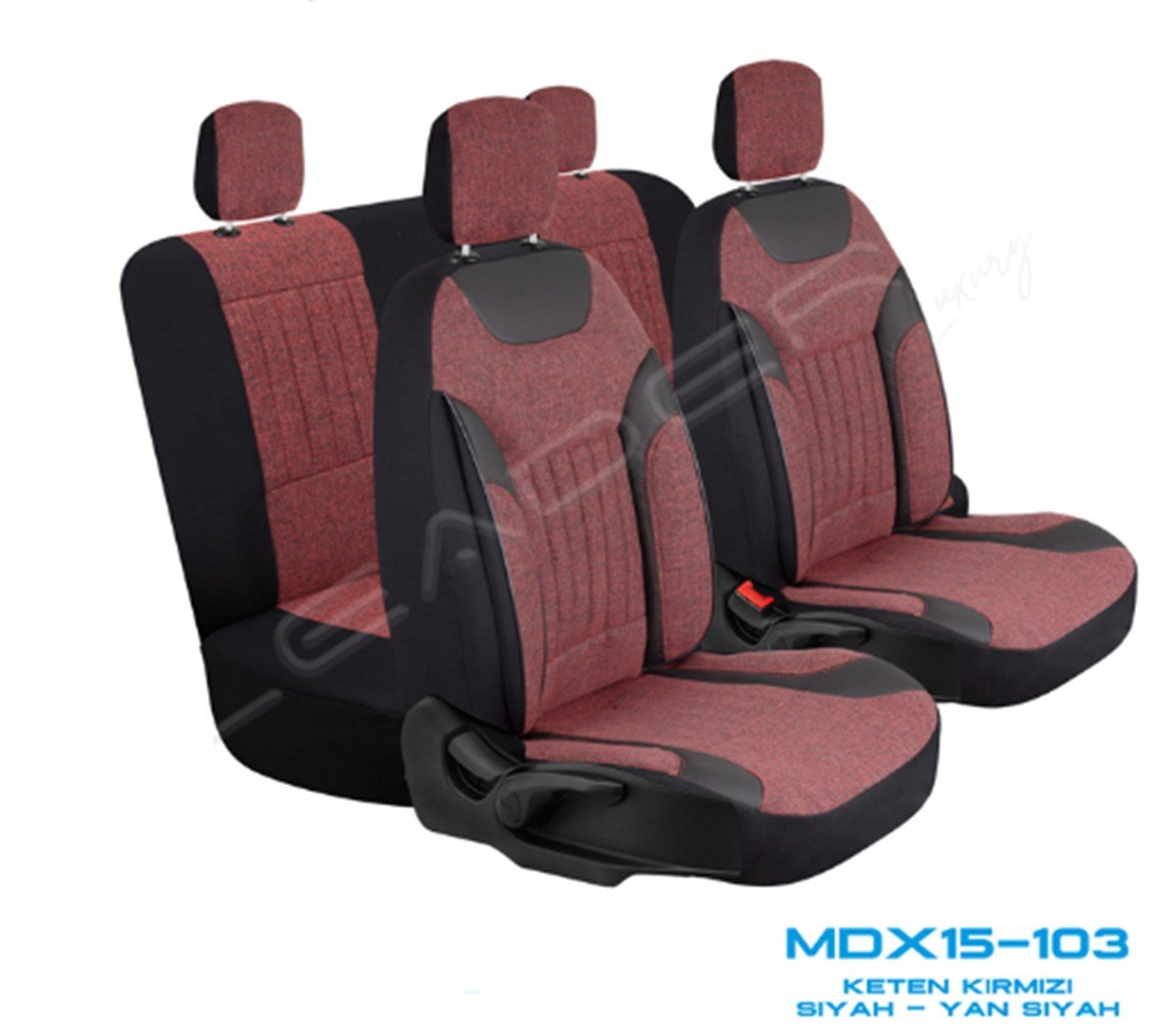 KOLTUK KILIFI KETEN EDİTİON FERMUARLI KIRMIZI KOD:MDX15-103
