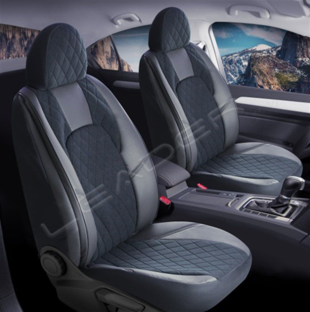 KOLTUK KILIFI CHESTER FERMUARLI SİYAH NAKIŞ SİYAH KOD:MDX25-100