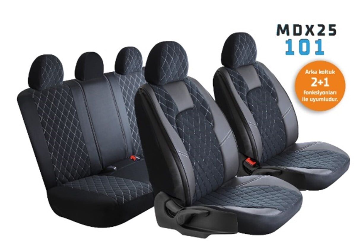 KOLTUK KILIFI CHESTER FERMUARLI SİYAH NAKIŞ BEYAZ KOD:MDX25-101