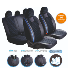 KOLTUK KILIFI CHESTER FERMUARLI SİYAH NAKIŞ MAVİ KOD:MDX25-103