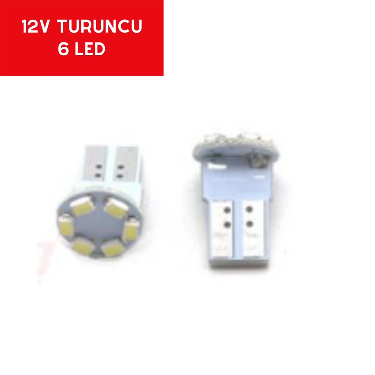 T10 AMPUL 12V 6 LED SMD FİBER FAR İÇİ TURUNCU TAKIM KOD:0400213