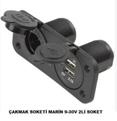 ÇAKMAK SOKETİ MARİN 9-30V 2Lİ SOKET 2Lİ USB KOD:1700813