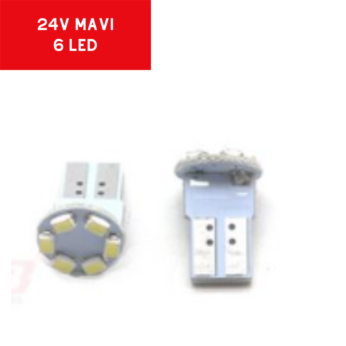 T10 AMPUL PARK LEDİ 24V 6 LED FİBER MAVİ TAKIM KOD:0400218