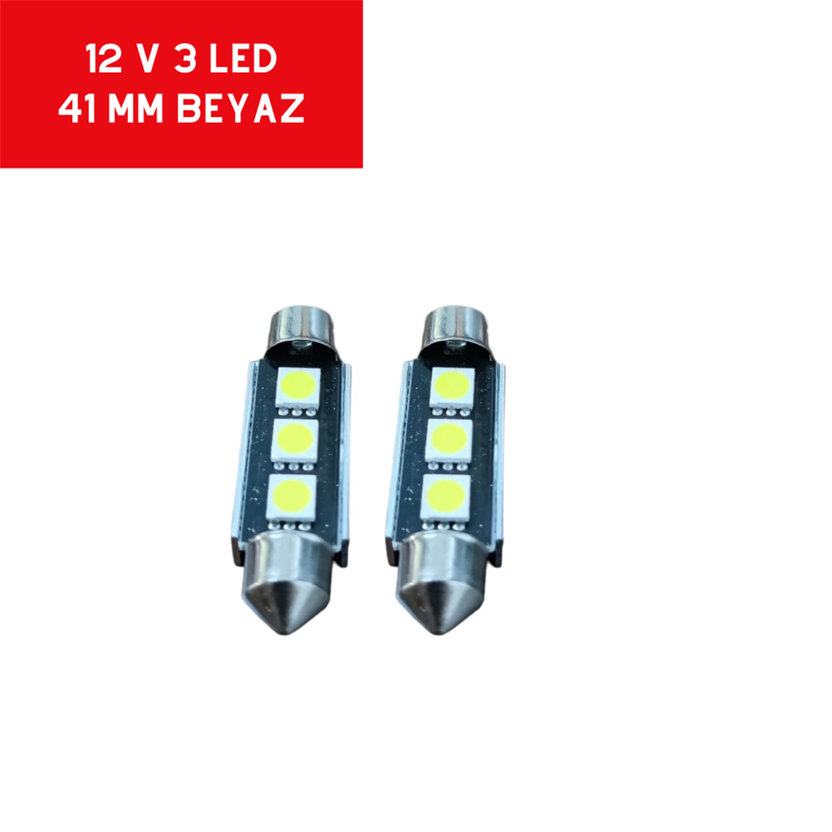 SOFİT AMPUL 12V 3 LED 41MM BEYAZ TAKIM KOD:0402212