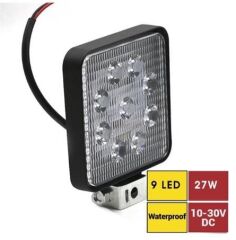 ÇALIŞMA LAMBASI 10-30W 9 LED KARE SİYAH KOD:3010507