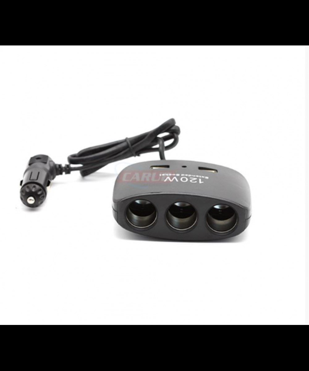 ÇAKMAK ÇOĞALTICI 12-24V KABLOLU 3'LÜ VE ÇİFT USB GİRİŞLİ CARUB KOD:1702103