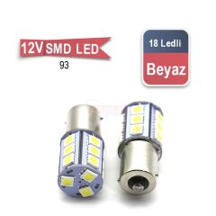 93 AMPUL 12V 18 LED SDM ÇAKARSIZ BEYAZ TAKIM KOD:0403040