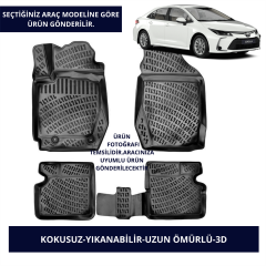 TOYOTA ARAÇLAR- SİYAH 3D KAUÇUK PASPAS