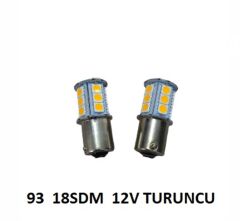 93 AMPUL 12V 18 LED SDM ÇAKARSIZ TURUNCU TAKIM KOD:0403042