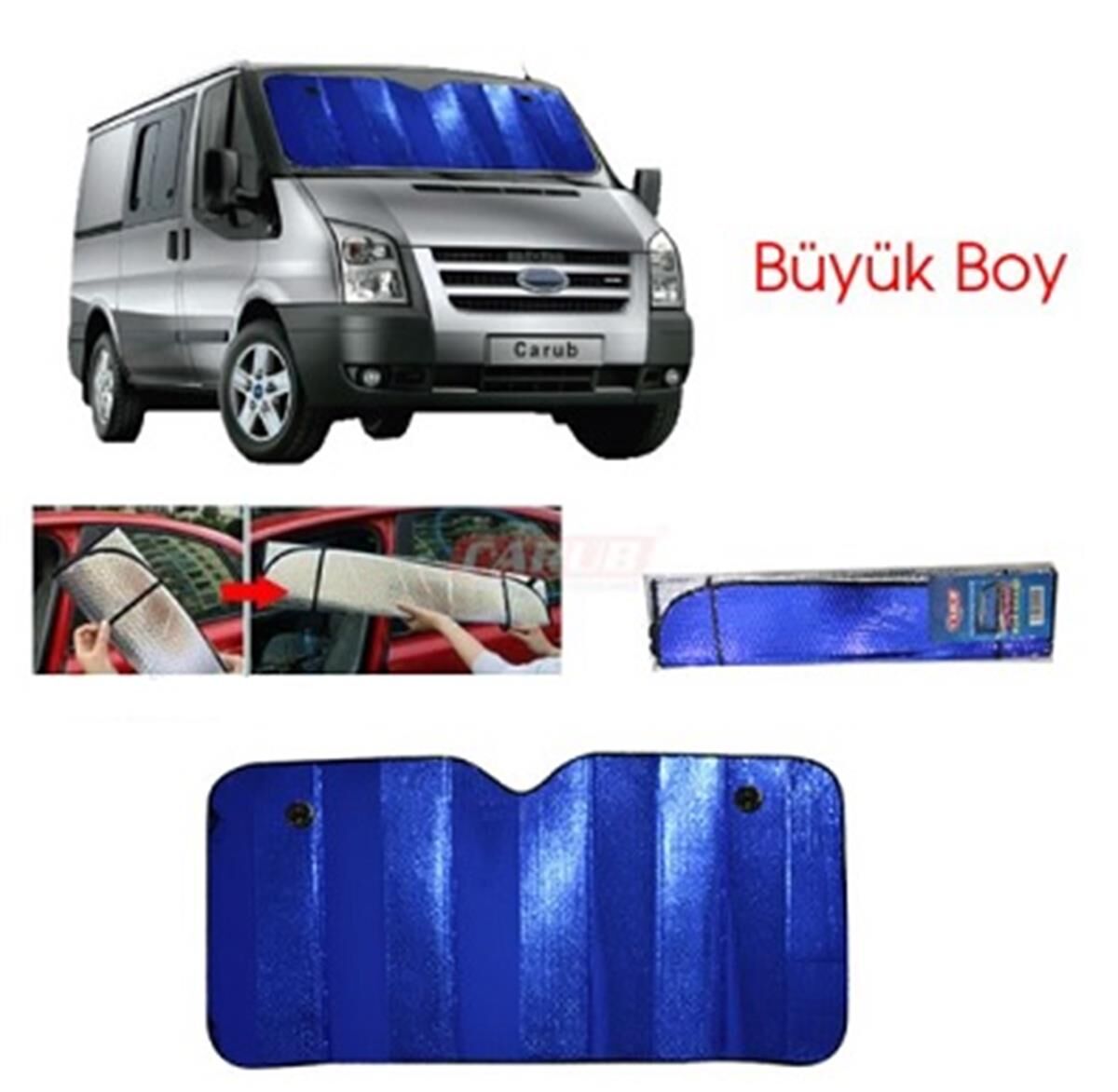 METALİZE GÜNEŞLİK MİNİBÜS MAVİ 145*70 KOD:4954507