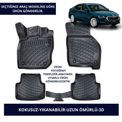 SKODA ARAÇLAR- SİYAH 3D KAUÇUK PASPAS