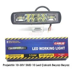 CARUB PROJEKTÖR 10-30V 10 LED ÇAKARLI BEYAZ KOD:3056352