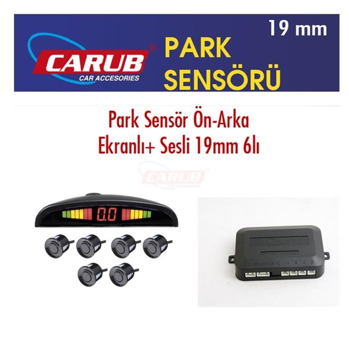PARK SENSÖRÜ EKRANLI SESLİ ÖN ARKA 19MM 6'LI KOD:0015801