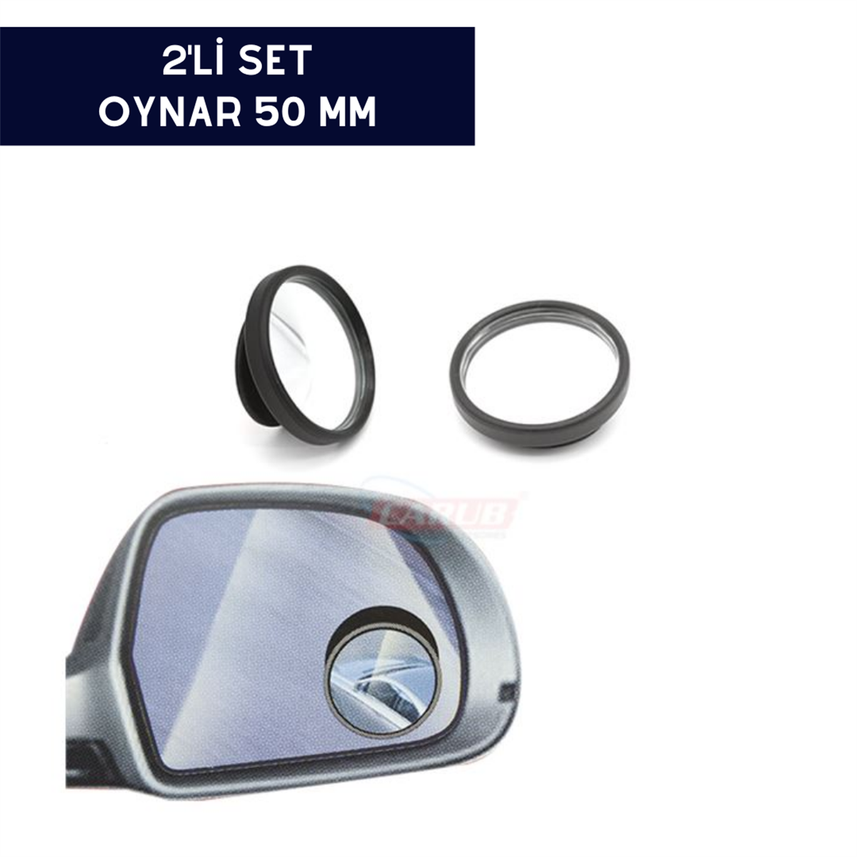 AYNA KÖR NOKTA YUVARLAK SİYAH 50MM 2Lİ AYARLI KOD:0221239