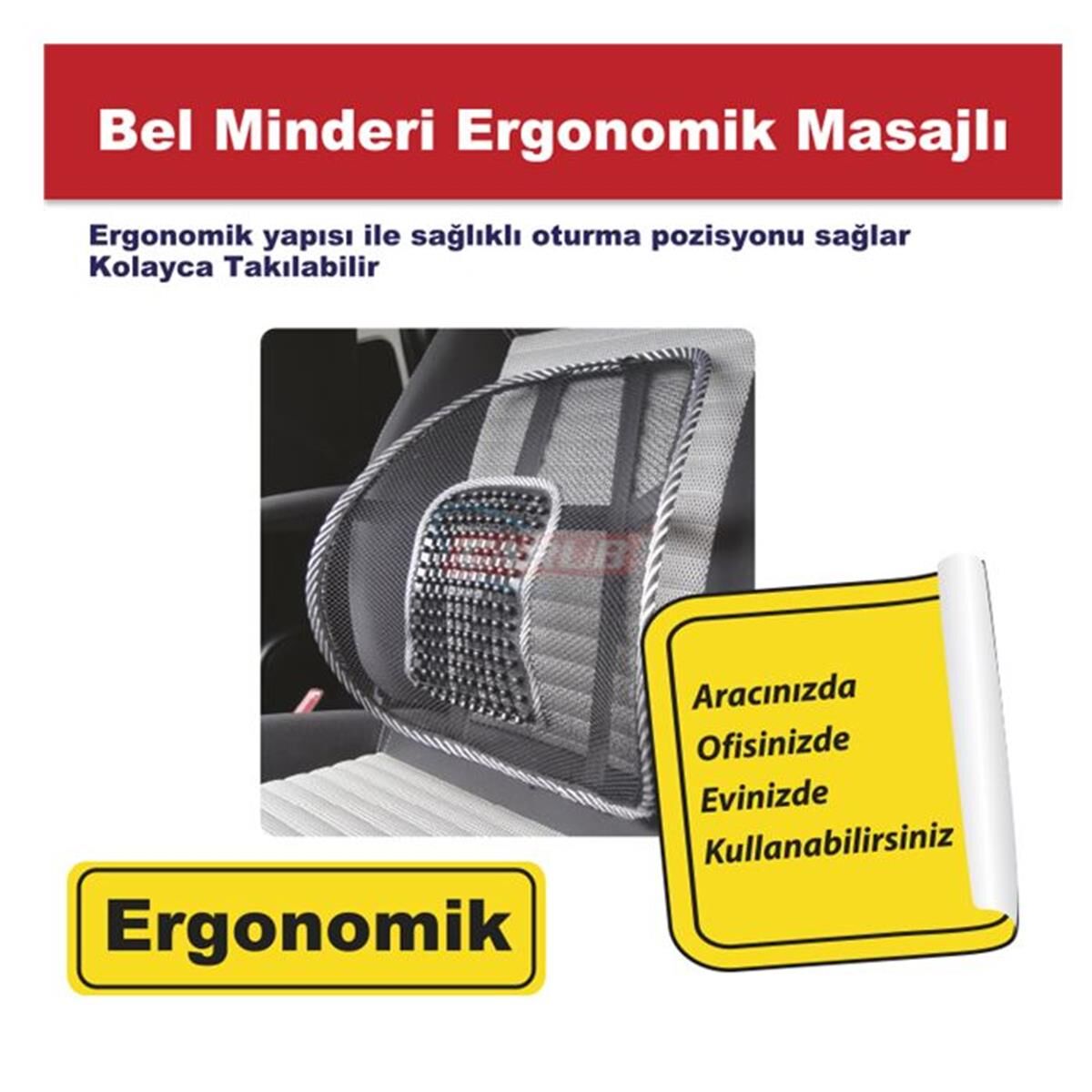 BEL FİLESİ MASAJLI ORTOPEDİK SİYAH KOD:4819105