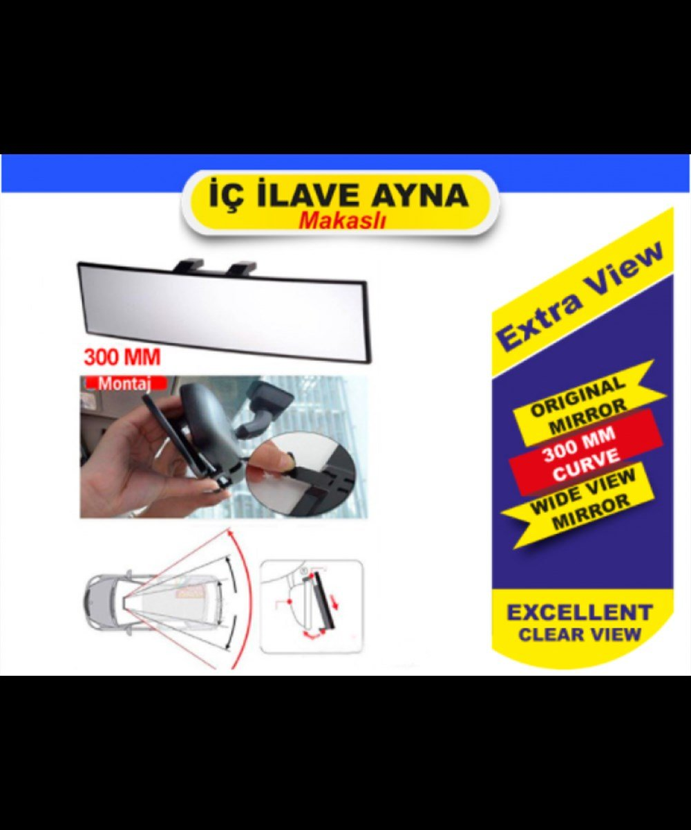 AYNA İÇ İLAVE MAKASLI VAKUMLU 30CM BOMBELİ CAM CARUB KOD:0223205