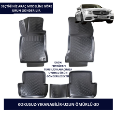 MERCEDES ARAÇLAR- SİYAH 3D KAUÇUK PASPAS
