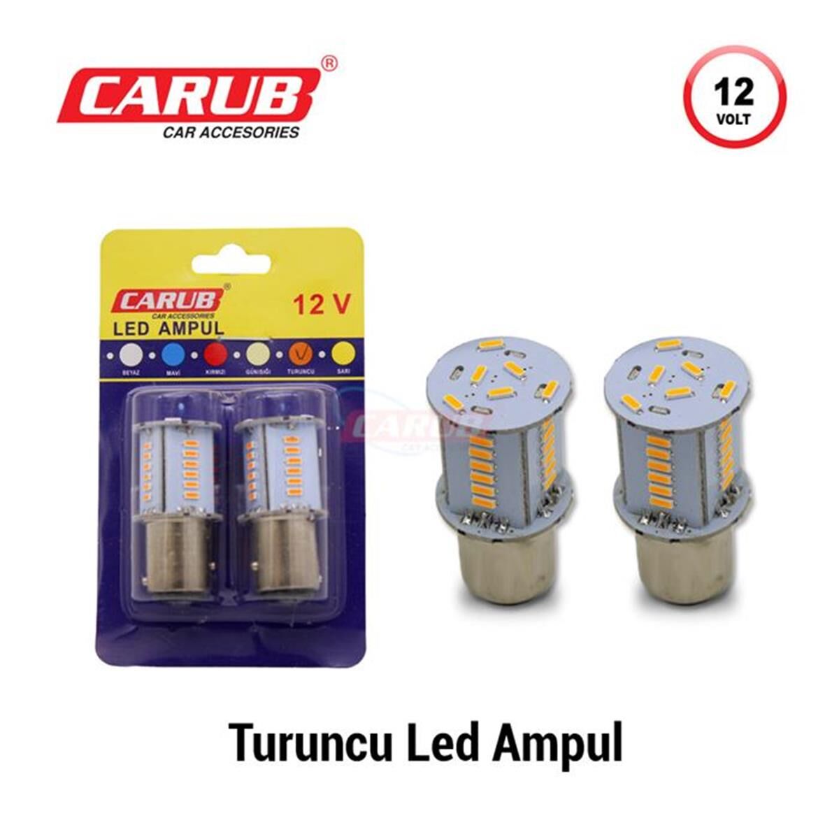 1016 AMPUL 12V 30 LED SMD ÇAKARLI KAYAR TURUNCU KOD:0405575
