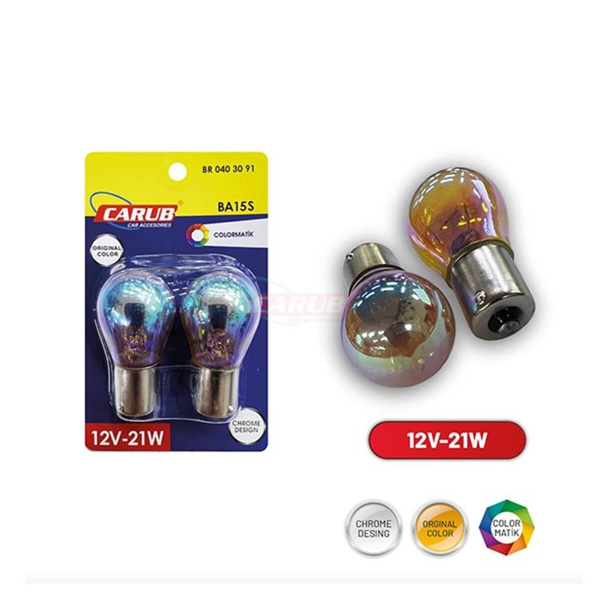 93 AMPUL DİADEM ORANGE 12V 21W TAKIM DÜZ TIRNAK CARUB KOD:0403091