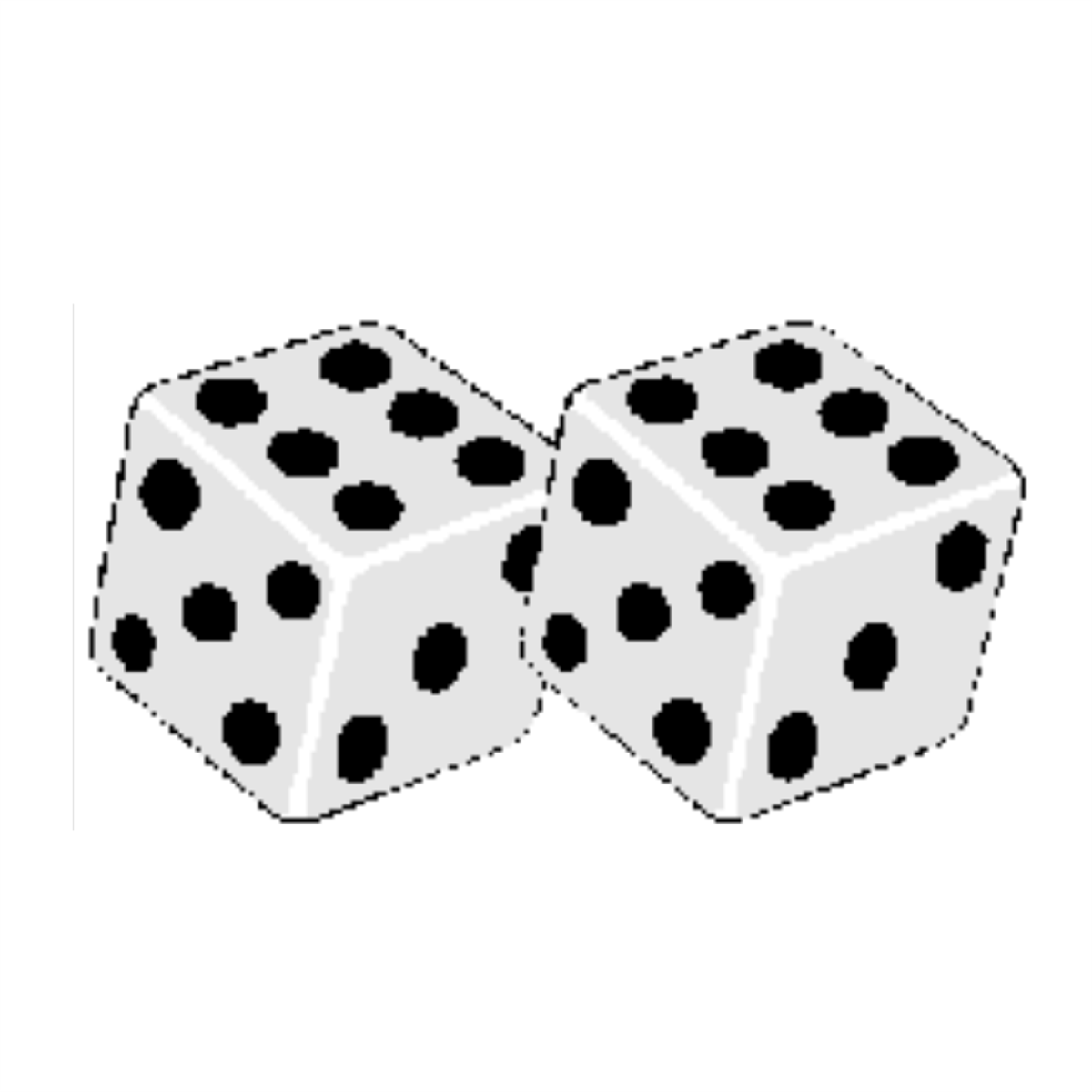 ÇIKARTMA ZAR BEYAZ SİYAH KOD:CZR1