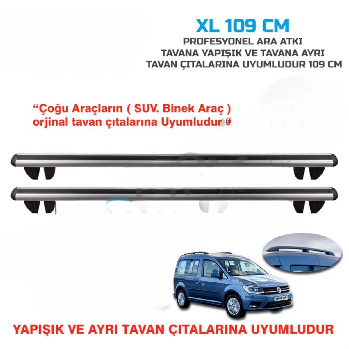 BAGAJ ARA ATKI TAVANA YAPIŞIK VE TAVANA AYRI TAVAN ÇITALARINA UYUMLU 109 CM KOD:XL109CM