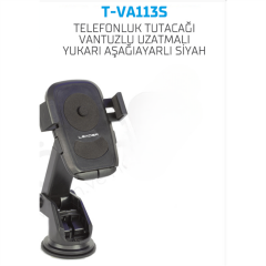 TELEFON TUTUCU VANTUZLU UZATMALI YUKARI AŞAĞI AYARLI SİYAH KOD:T-VA113S