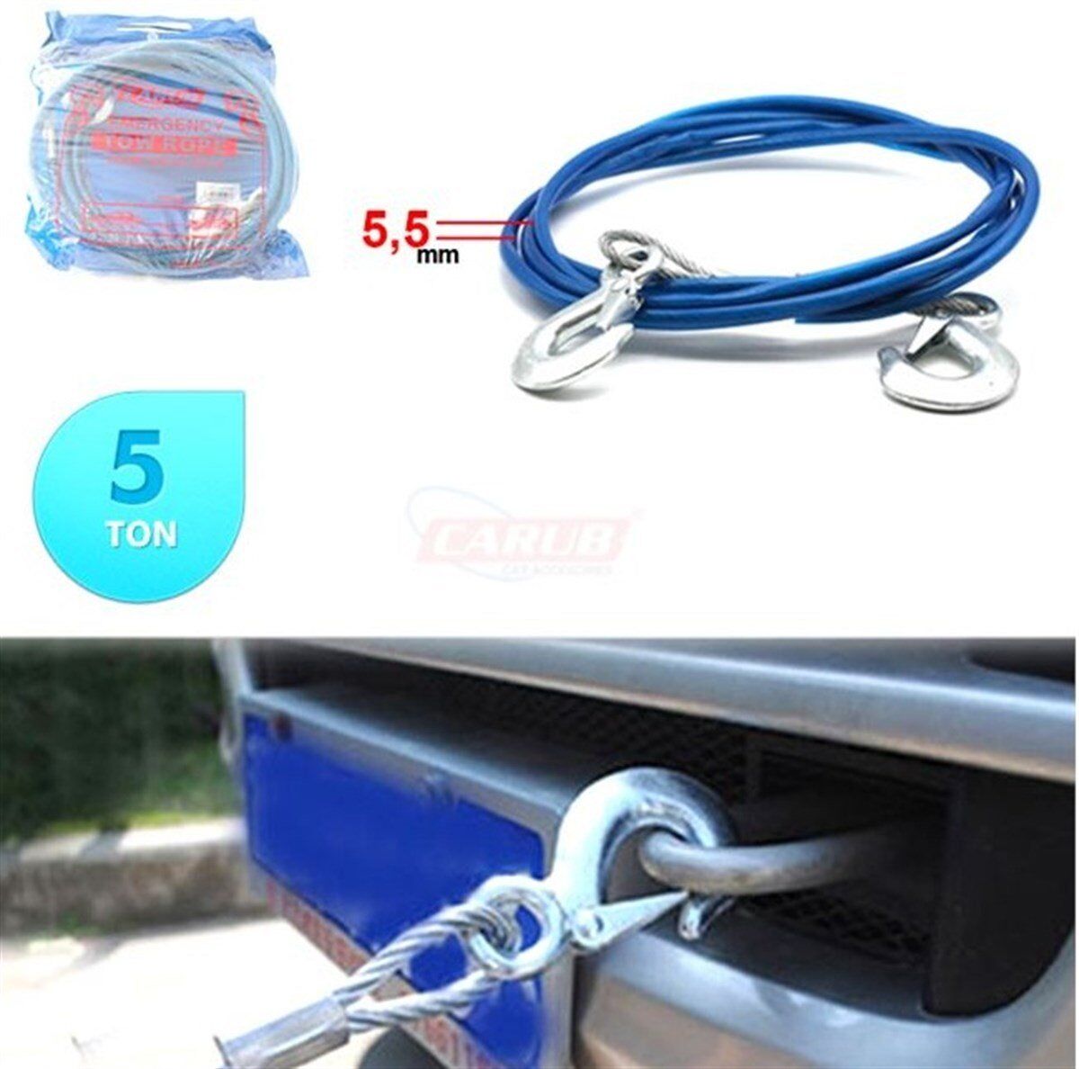 ÇEKME HALATI ÇELİK İZOLELİ 5 TON 8MMX3.5M KOD:1720505