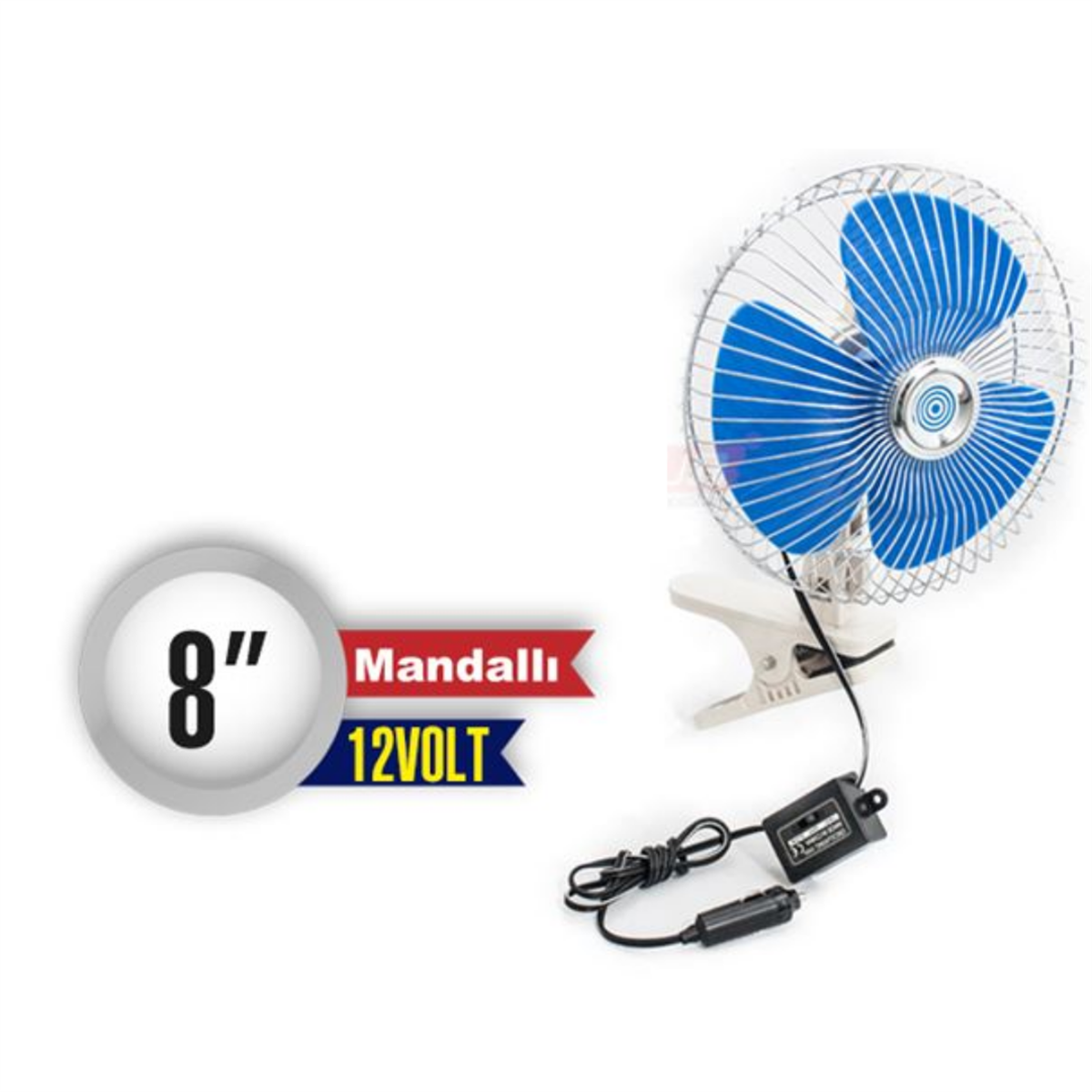 VANTİLATÖR 8İNÇ 12V MANDALLI KOD:6400304