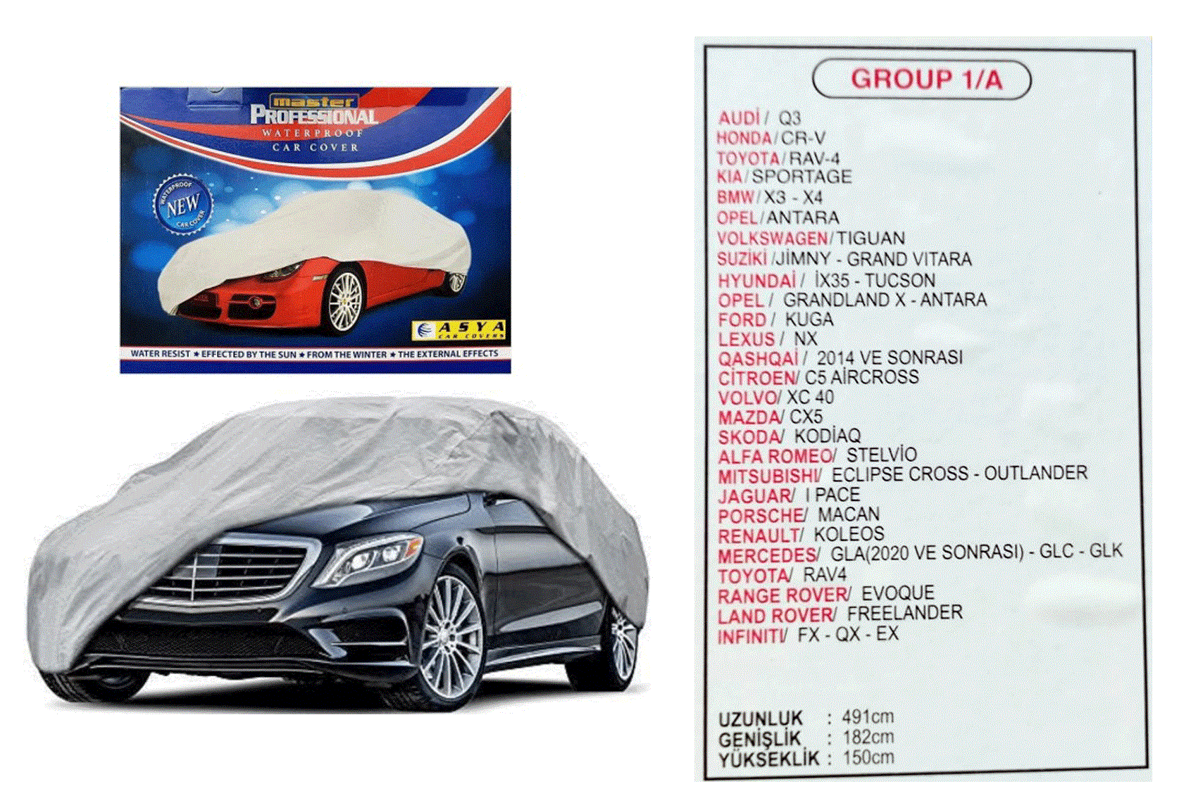 ASYA OTO BRANDA JEEP GRUBU BMW X3 TİGUAN QASHQAİ YENİ İX35 KOD:GRUP 1A