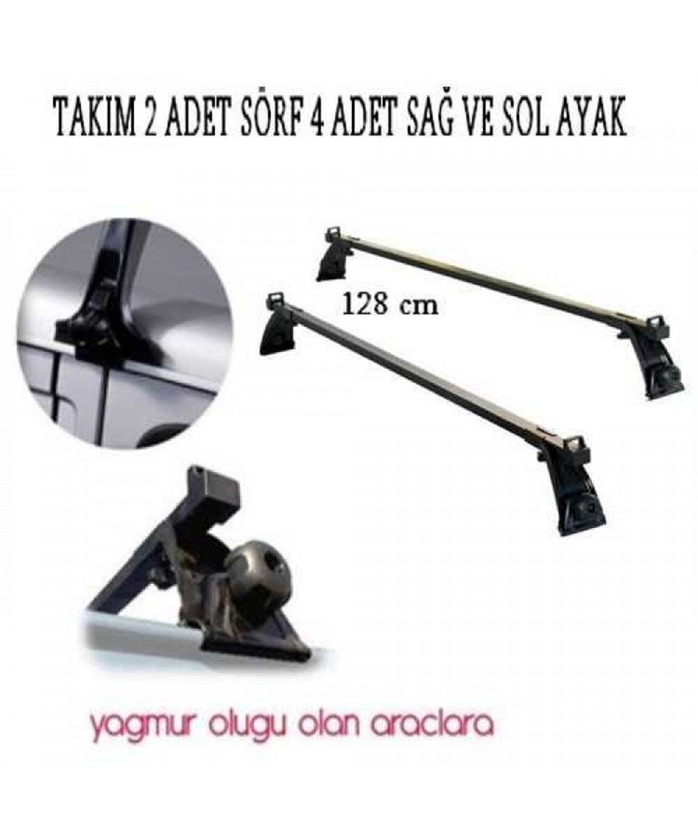 BAGAJ SÖRF AYAĞI OLUKLU 128CM TAKIM DEMİR 2 ÇUBUK+4 AYAK KOD:800301149